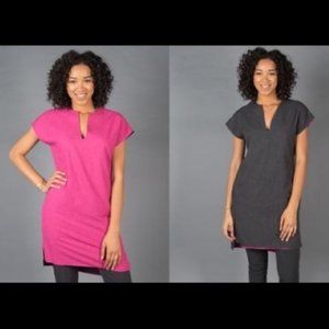 Betabrand Reversible Travel Tunic Gray and Pink